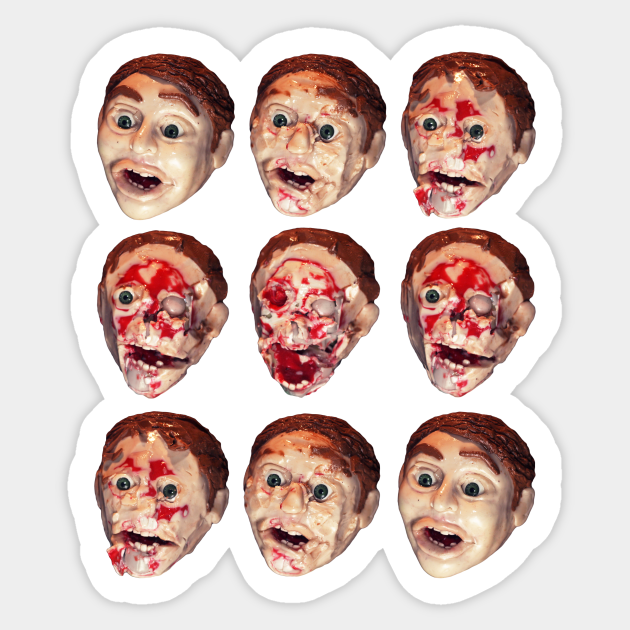 Acid face Horror Sticker TeePublic